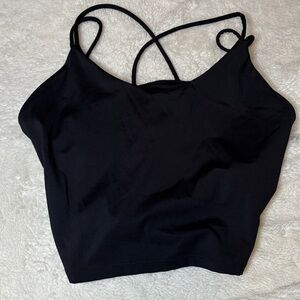 Black Strappy Crop Top with Built in Bra